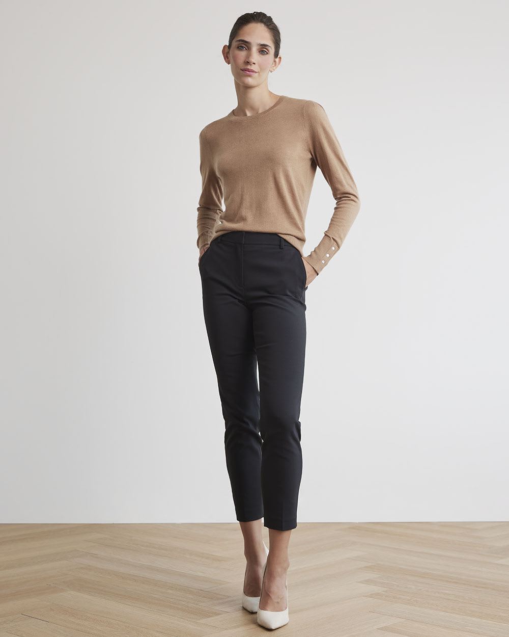 Fine Jersey Long-Sleeve Classic Sweater