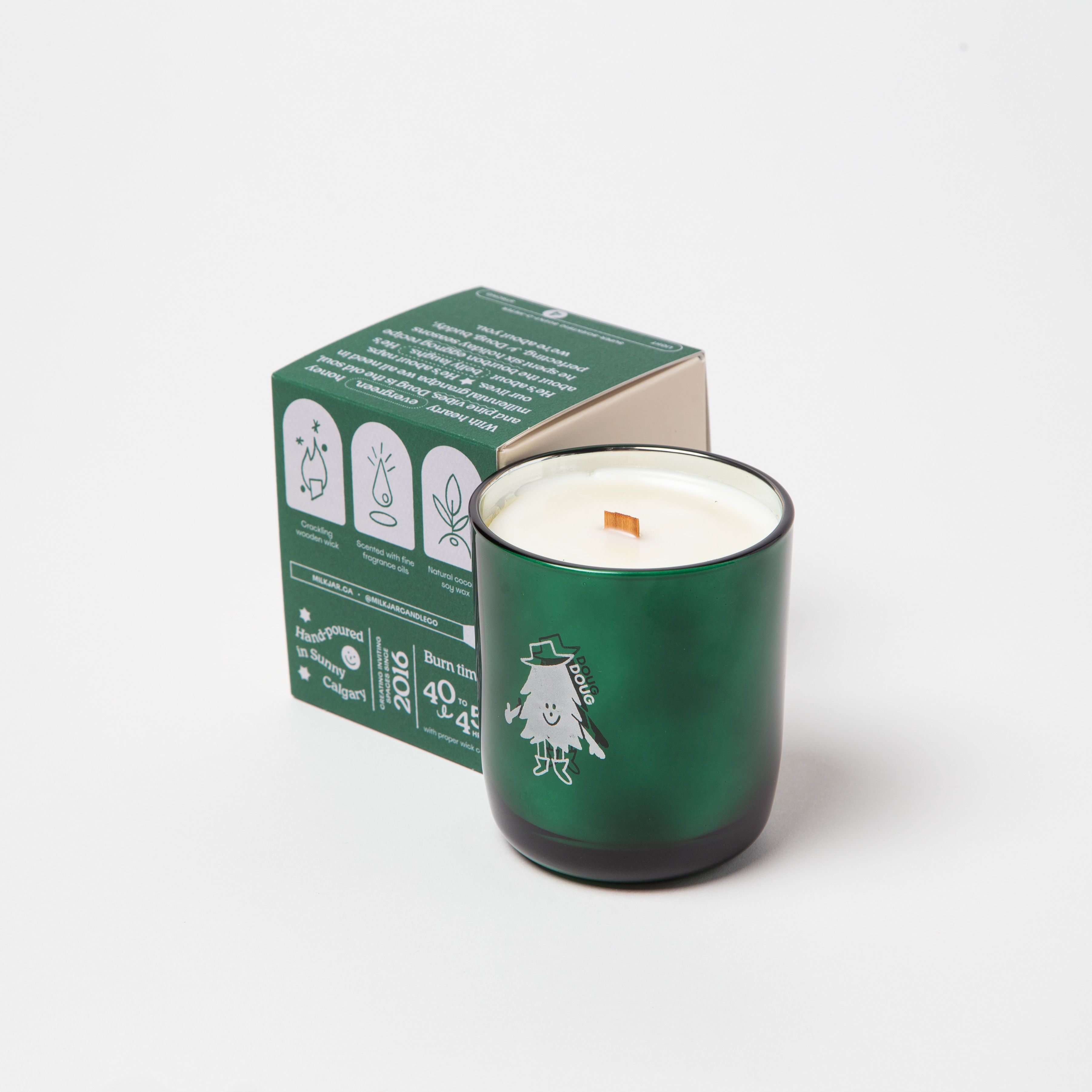 Milk Jar Doug Candle | Evergreen, Bourbon & Musk 8oz