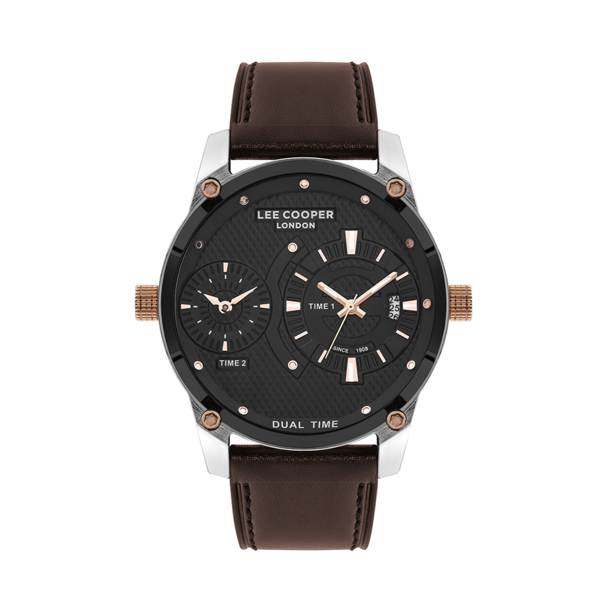 LEE COOPER-Men's Gold 48mm watch w/Black Dial