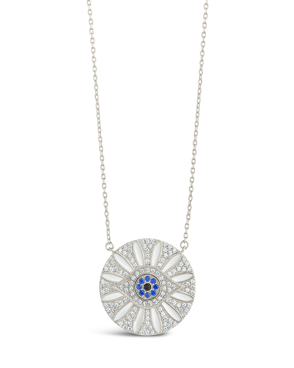 Sterling Forever - Evil Eye & Cz Petal Pendant