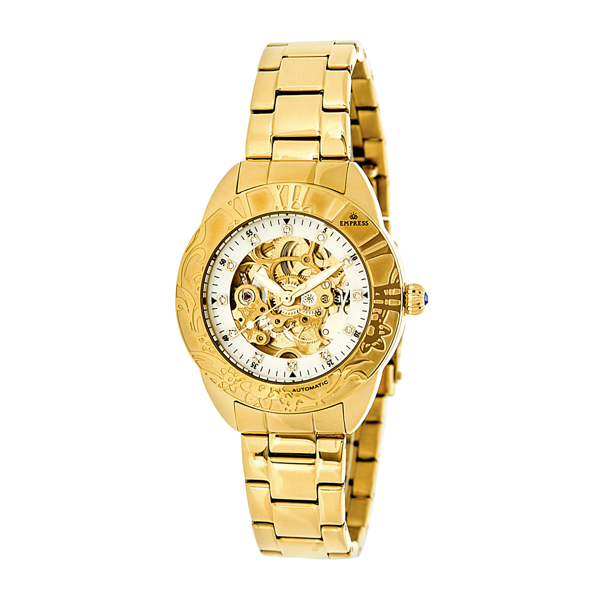 Empress - Godiva Automatic MOP Bracelet Watch - Rose Gold/White