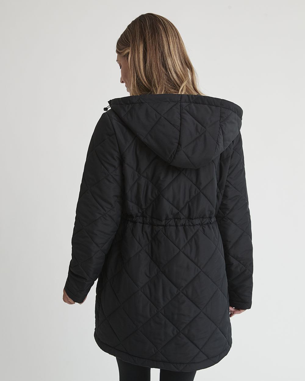 Quilted Coat with Belly Extender - Thyme Maternity