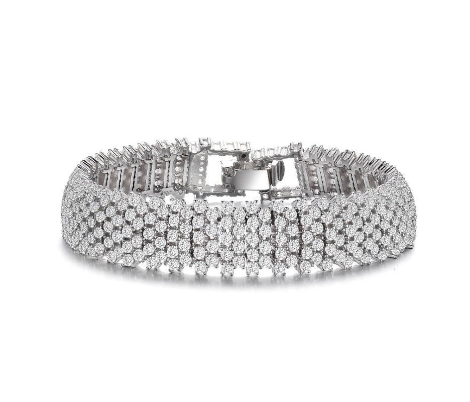 Sterling Silver with 3mm Coloured Cubic Zirconia Tennis Bracelet