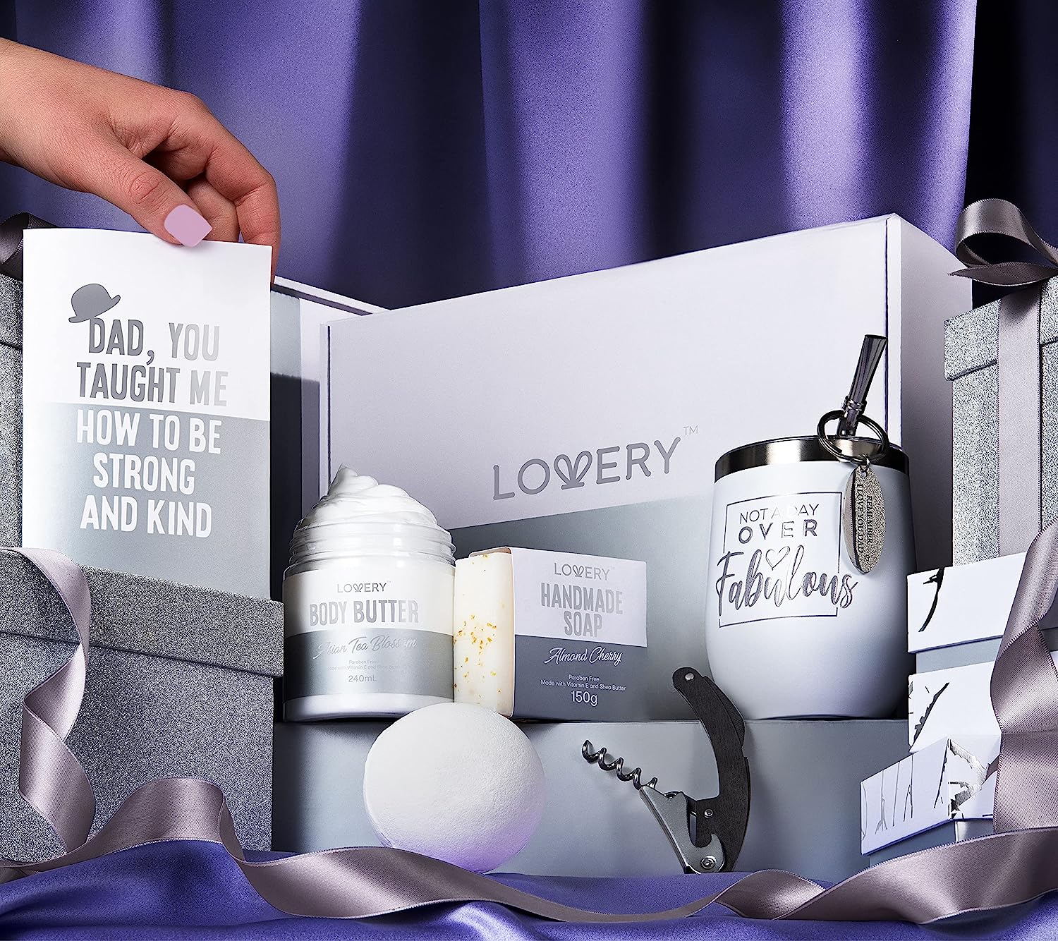 Lovery Gifts For Dad - Personalized Gifts For Men - Birthday, Thank You, Funny Wine Spa Gift Box