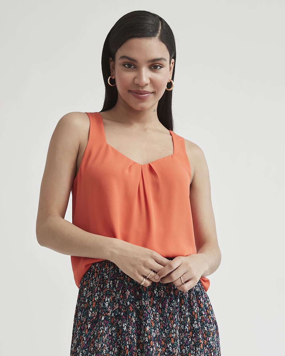 Silky Crepe Square-Neck Cami