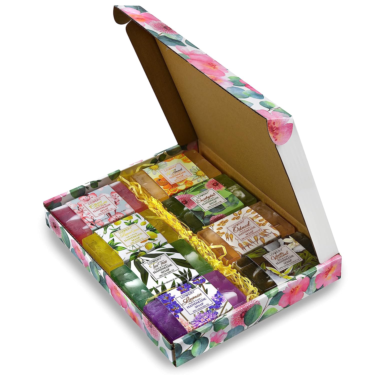 Lovery Handmade Soap Set - 8 Piece Variety Pack Luxury Bath Soap Gift Box