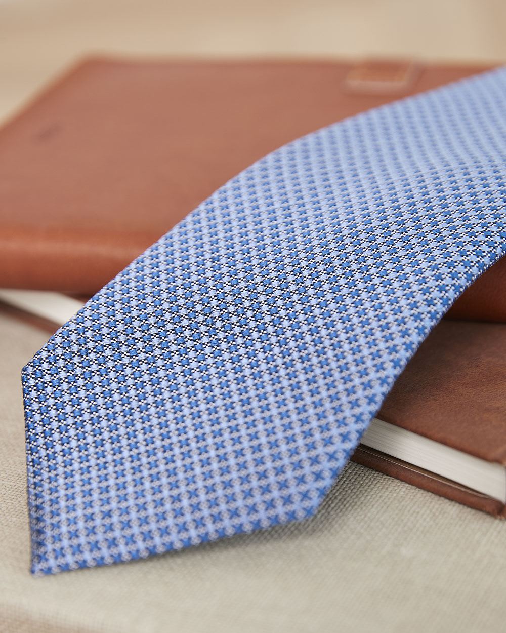 Dark Blue Regular Tie with Micro Geo Pattern