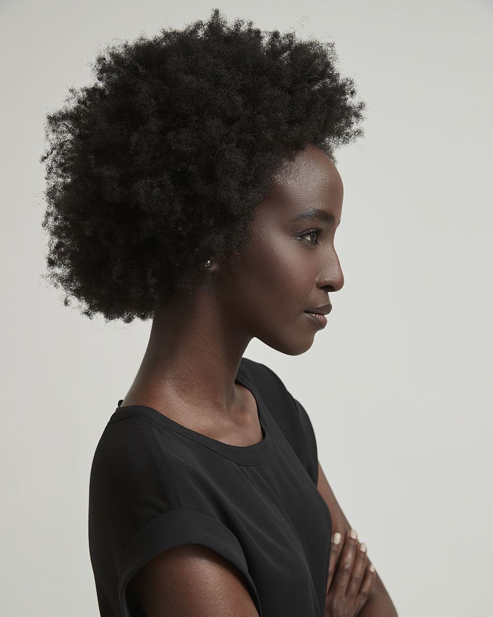 Mix-Media Extended-Sleeve Crew-Neck T-Shirt