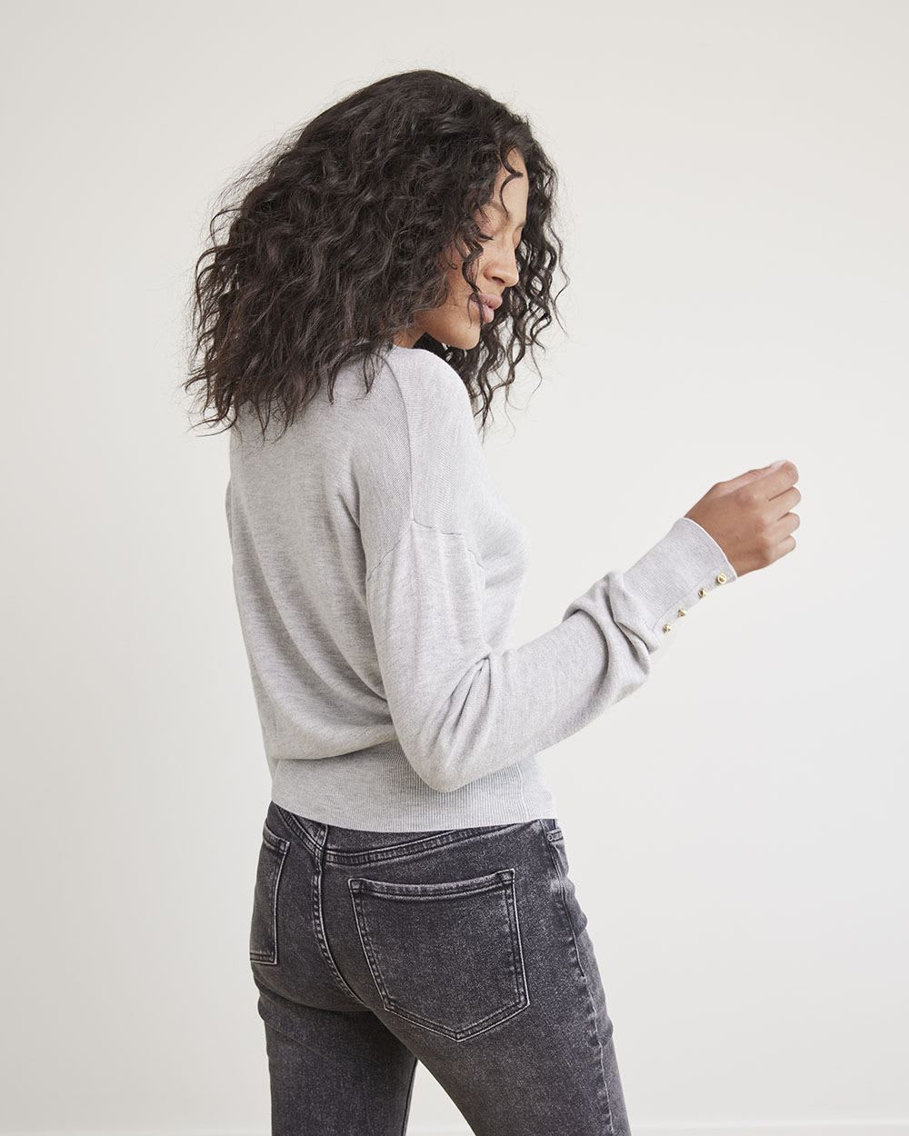 Long-Sleeve V-Neck Sweater