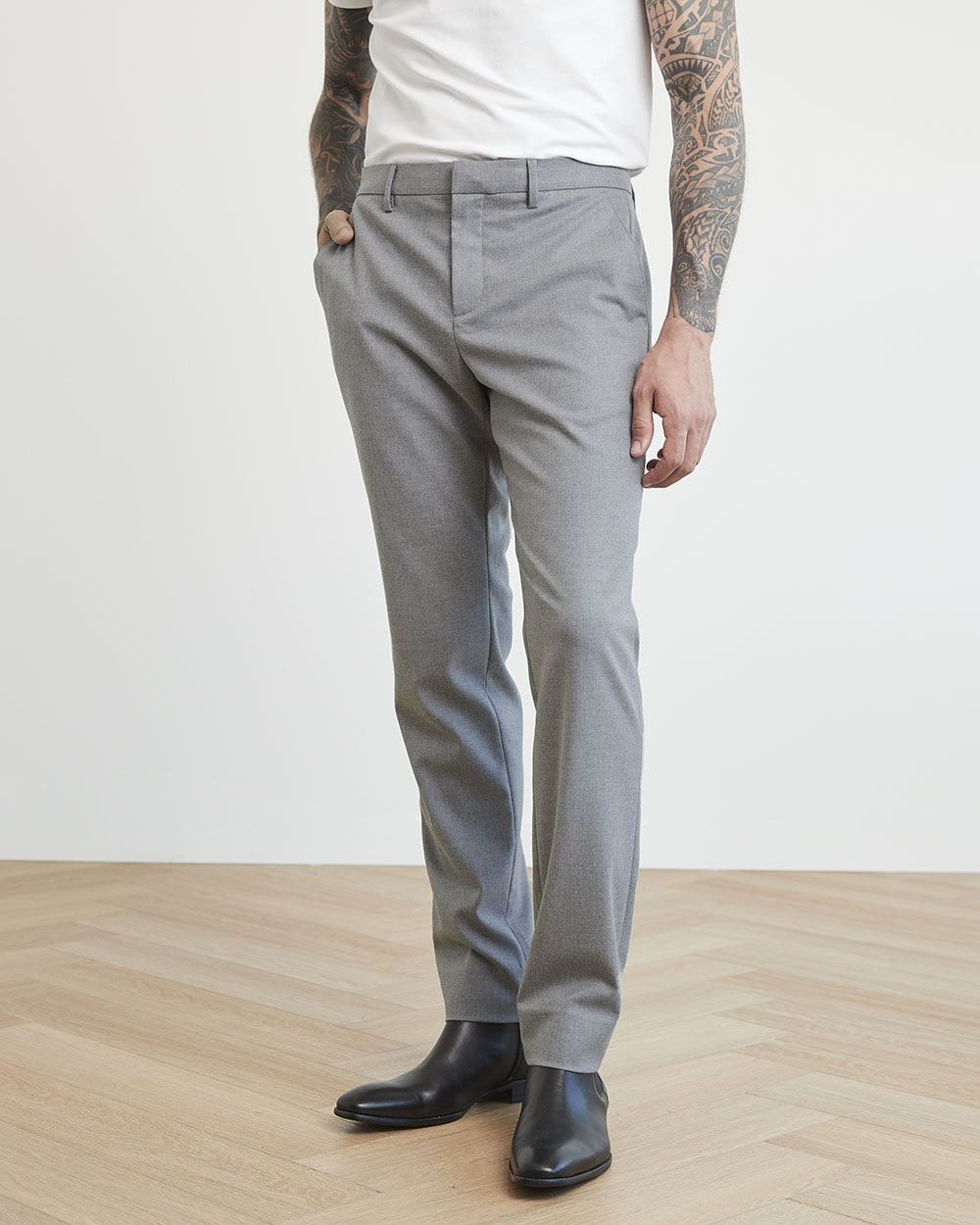 Solid Slim-Fit Brushed Twill City Pant