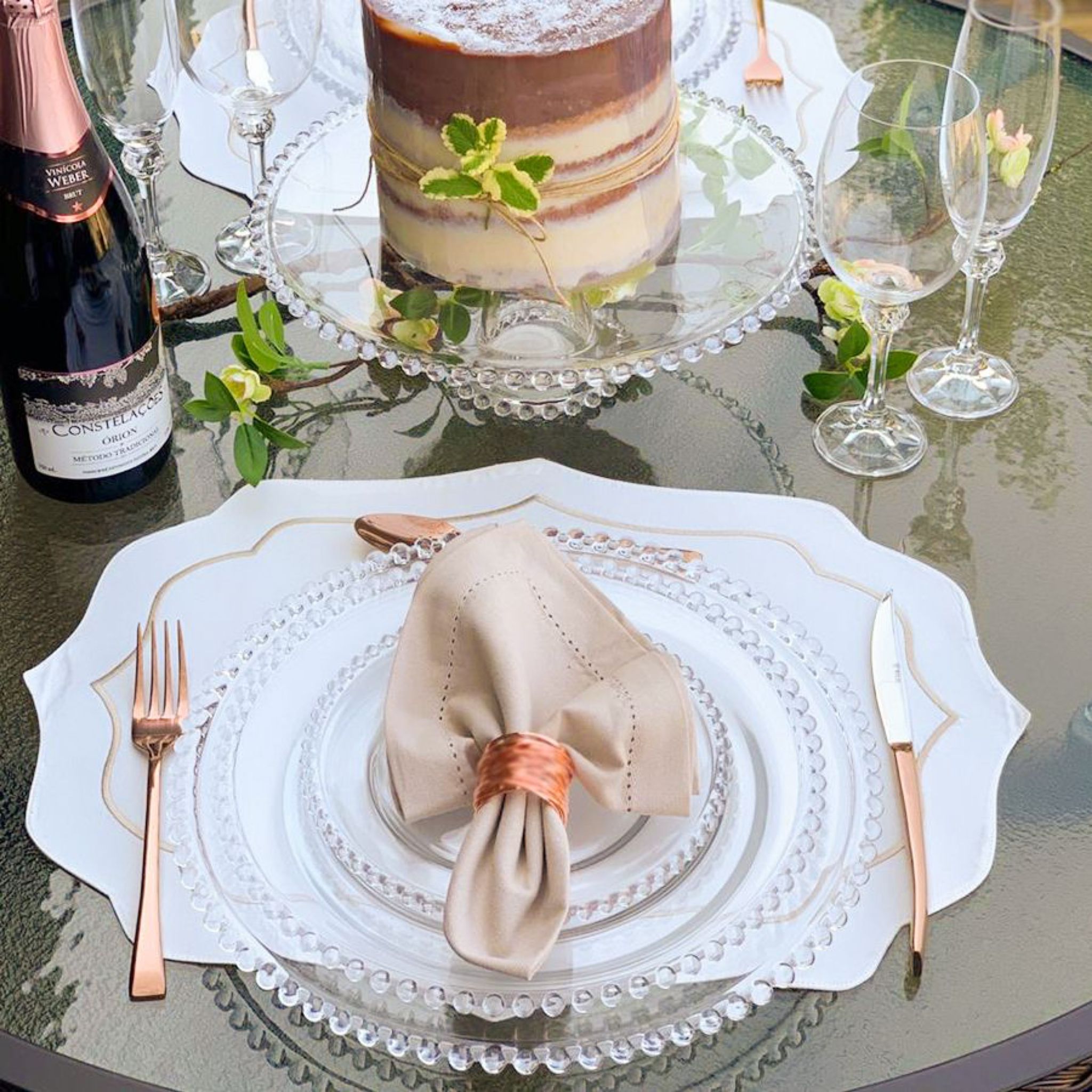 Pearl Collection Crystal Charger Plate 32cm Set of 2