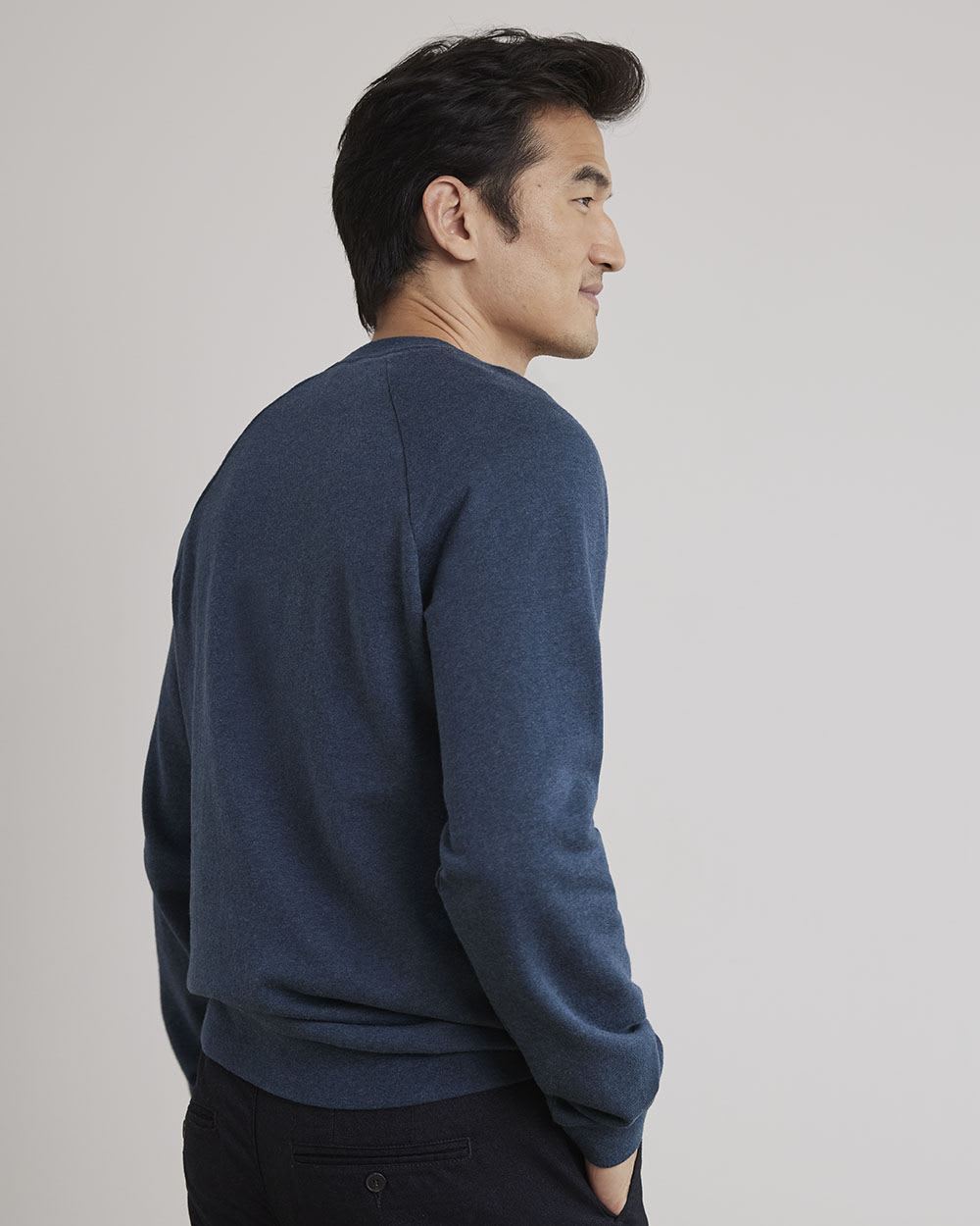 Solid Fleece Crew-Neck Pullover