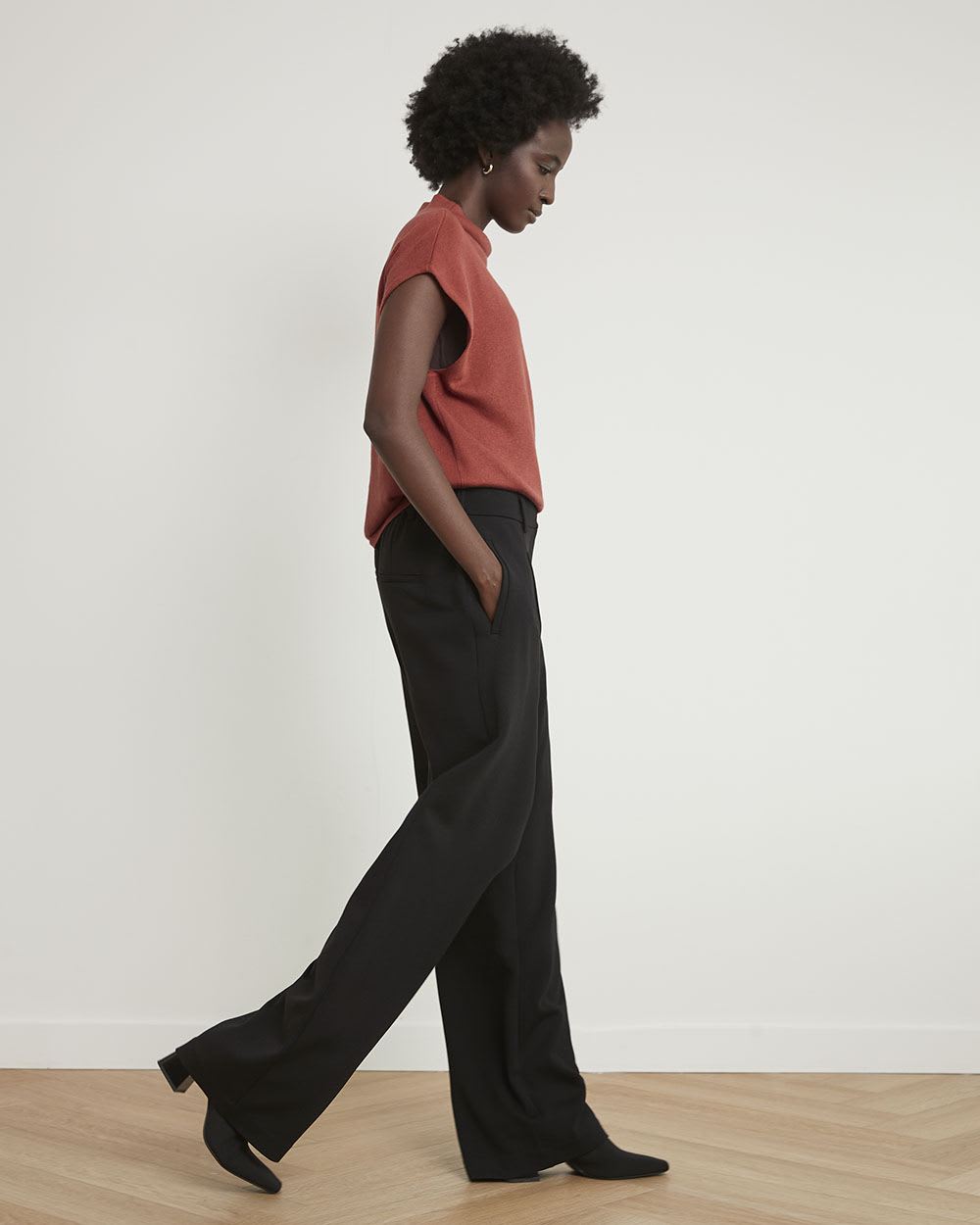 Wide-Leg High-Rise Black Pant