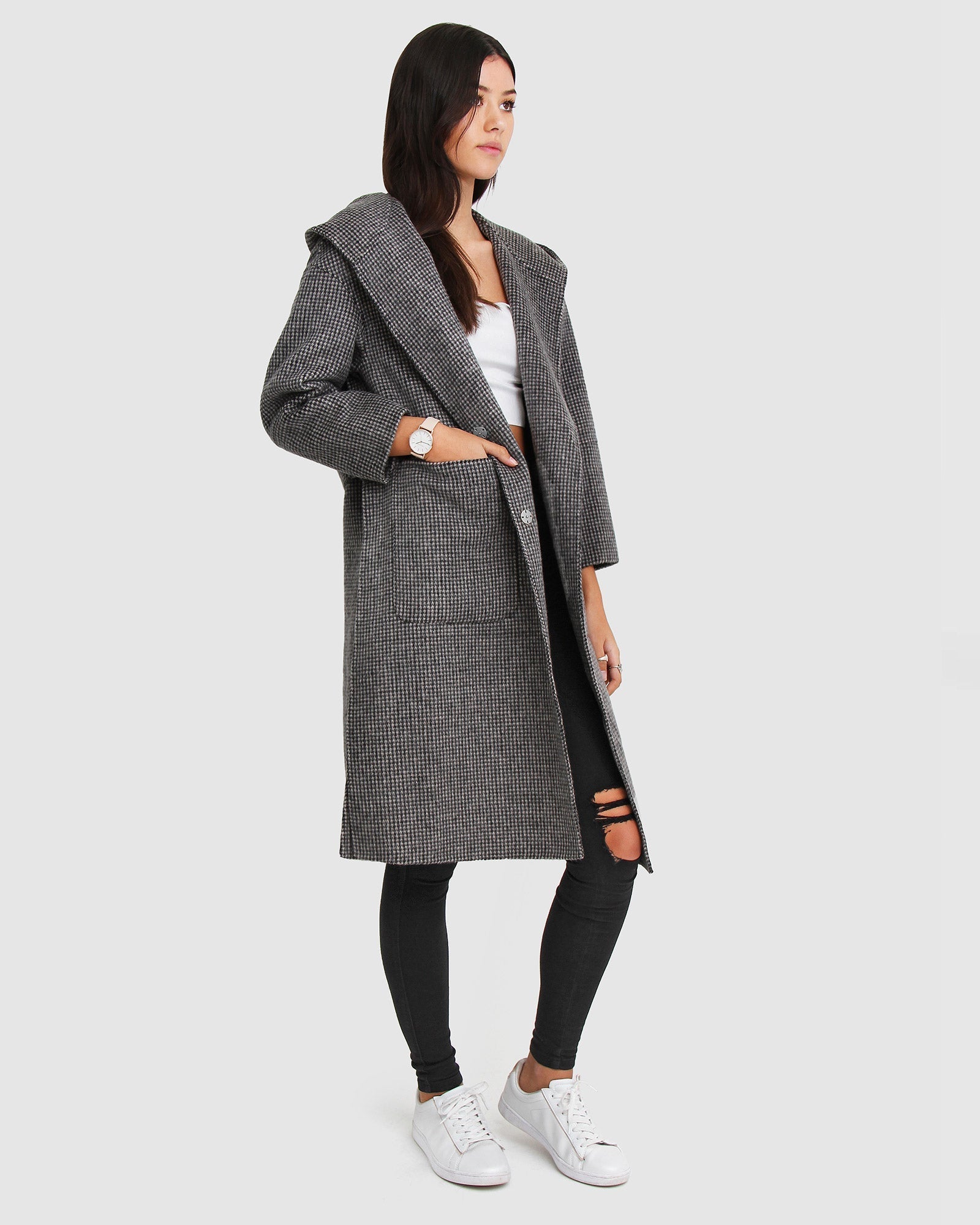 Belle & Bloom Walk This Way Wool Blend Oversized Coat
