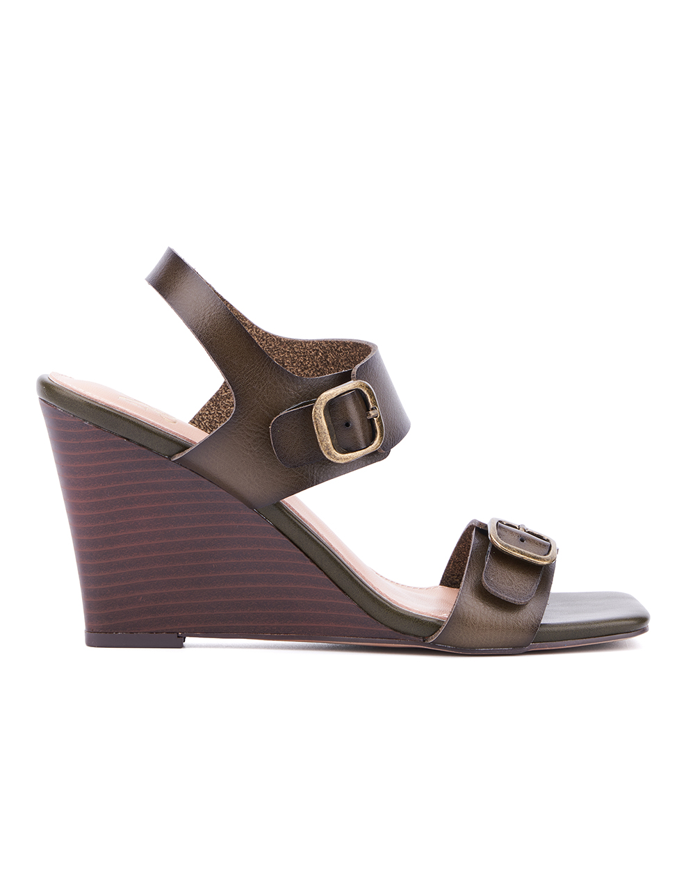 New York & Company Velma Women's 2 Band Buckle Wedge