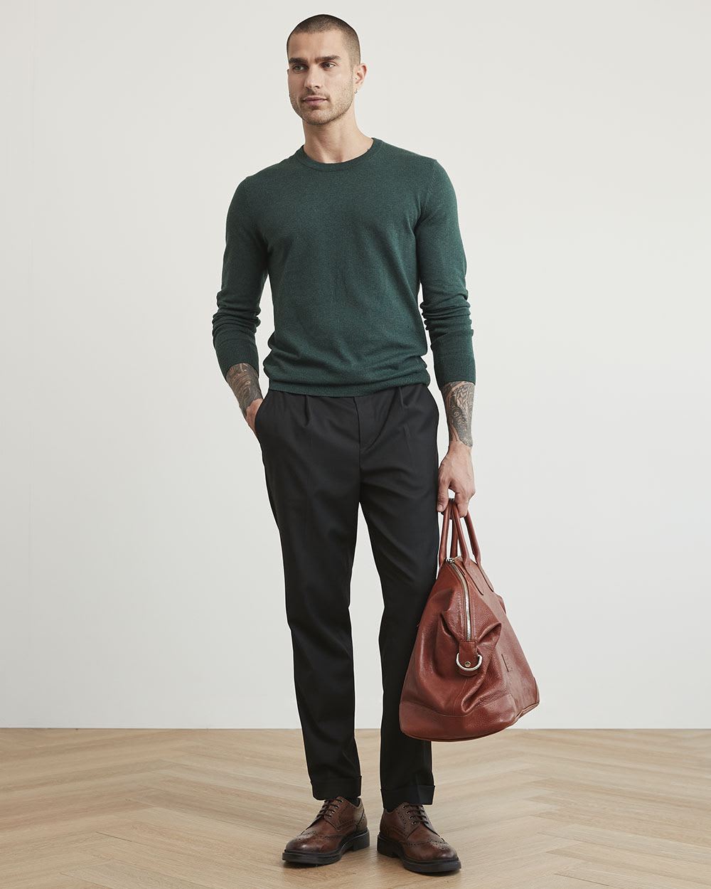 Solid Crew-Neck Sweater