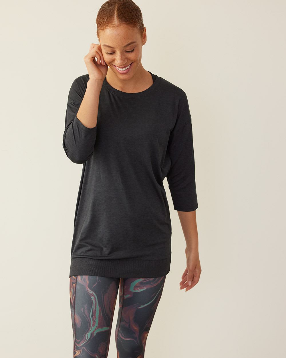 Long-Sleeve Crew-Neck Tunic, Dry Lux Hyba
