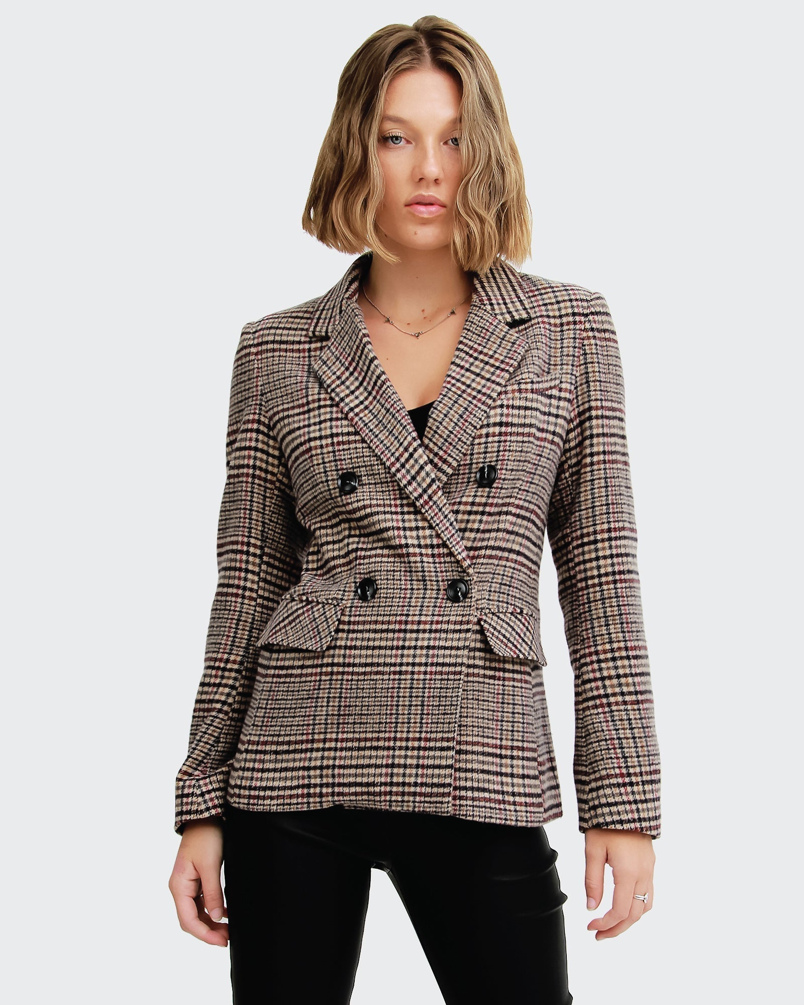 Belle & Bloom Piccadilly Wool Blend Plaid Blazer