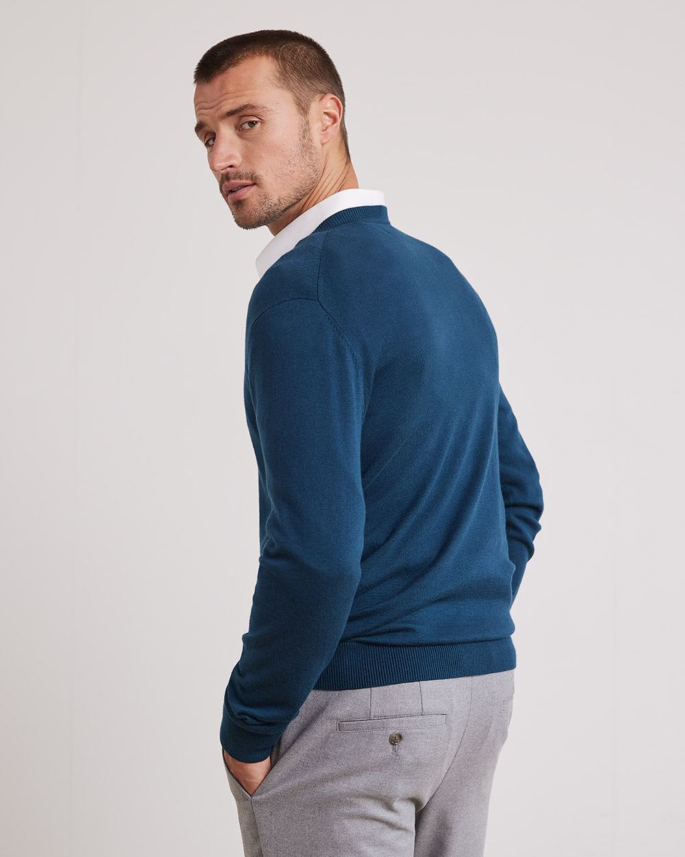 Basic Long-Sleeve V-Neck Sweater
