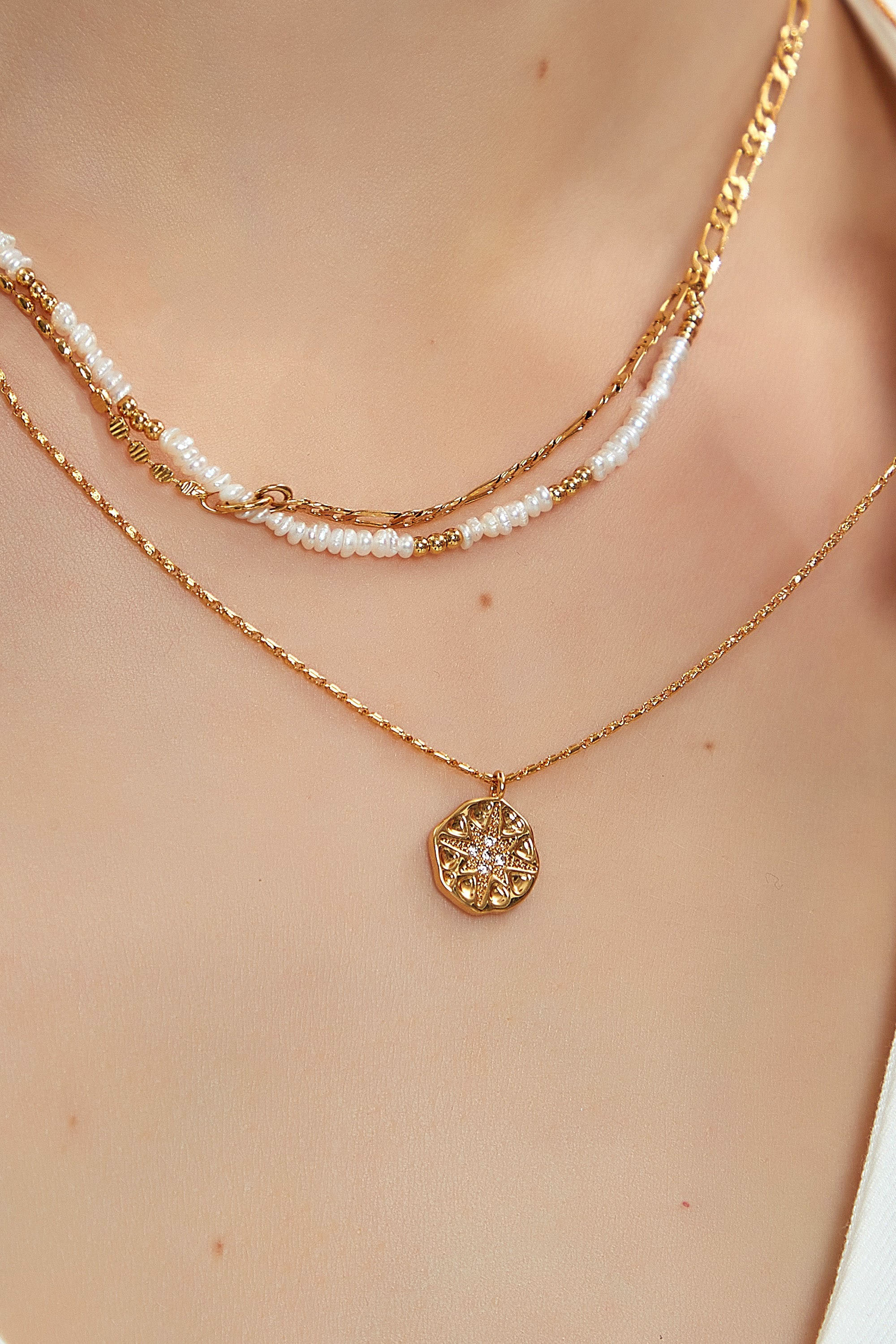 Classicharms-Starburst Coin Pendant Necklace