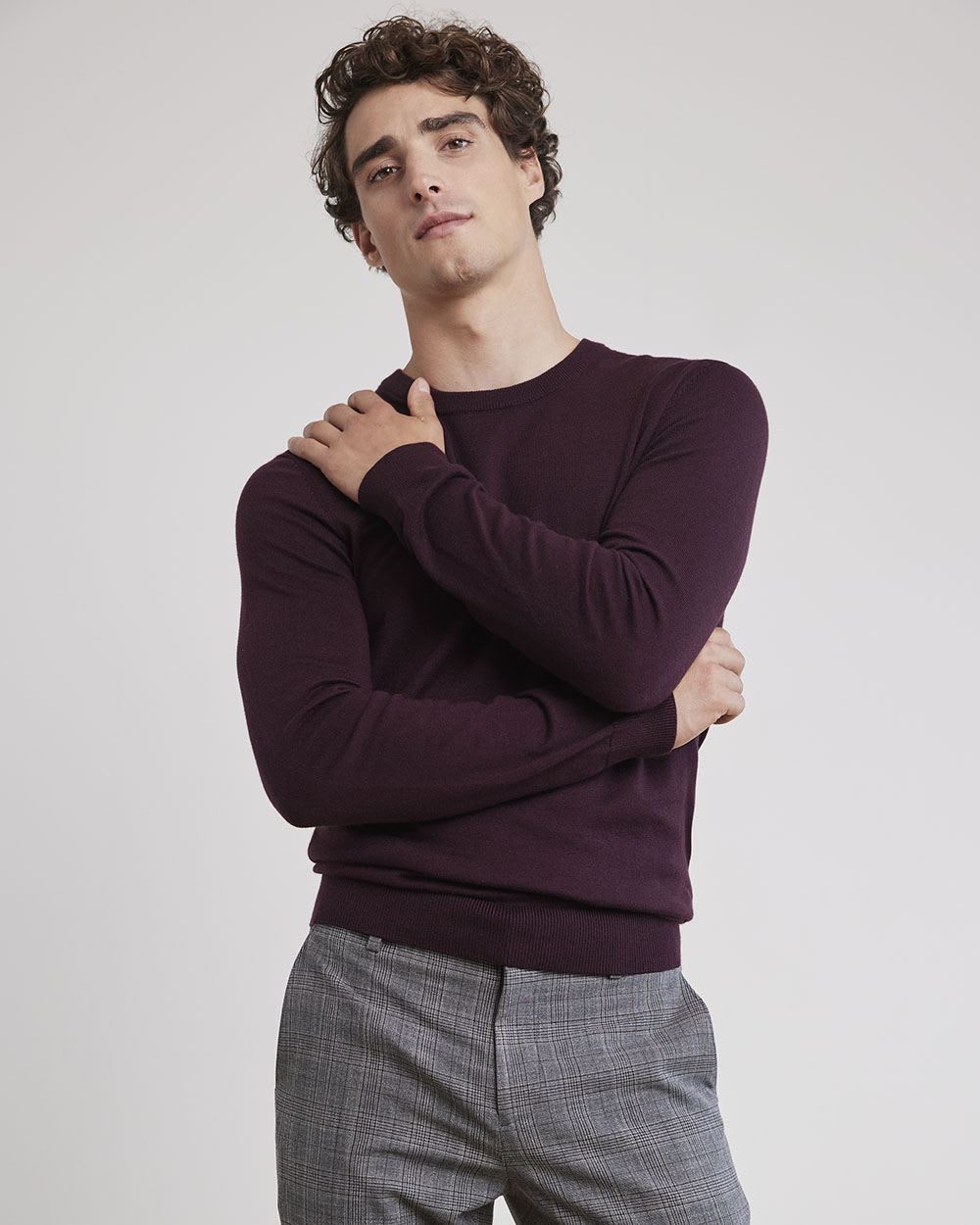 Solid Crew-Neck Sweater