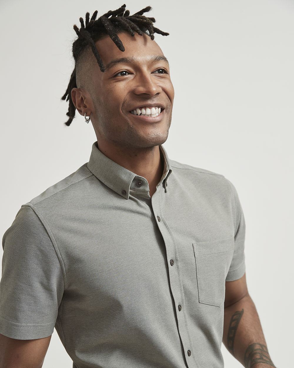 Two-Tone Short Sleeve Knit Shirt