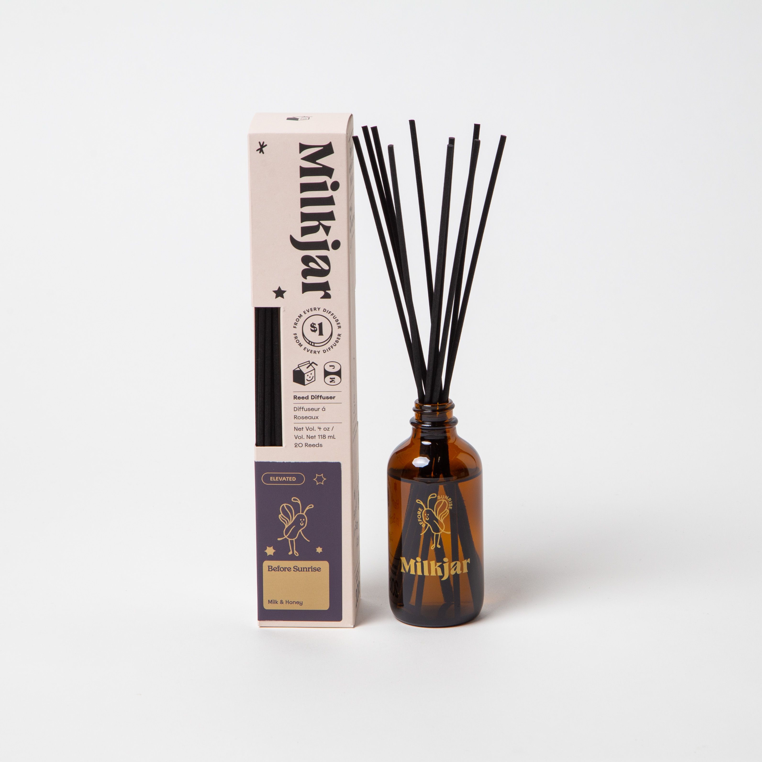 Milk Jar Before Sunrise Reed Diffuser | Milk & Honey 4oz