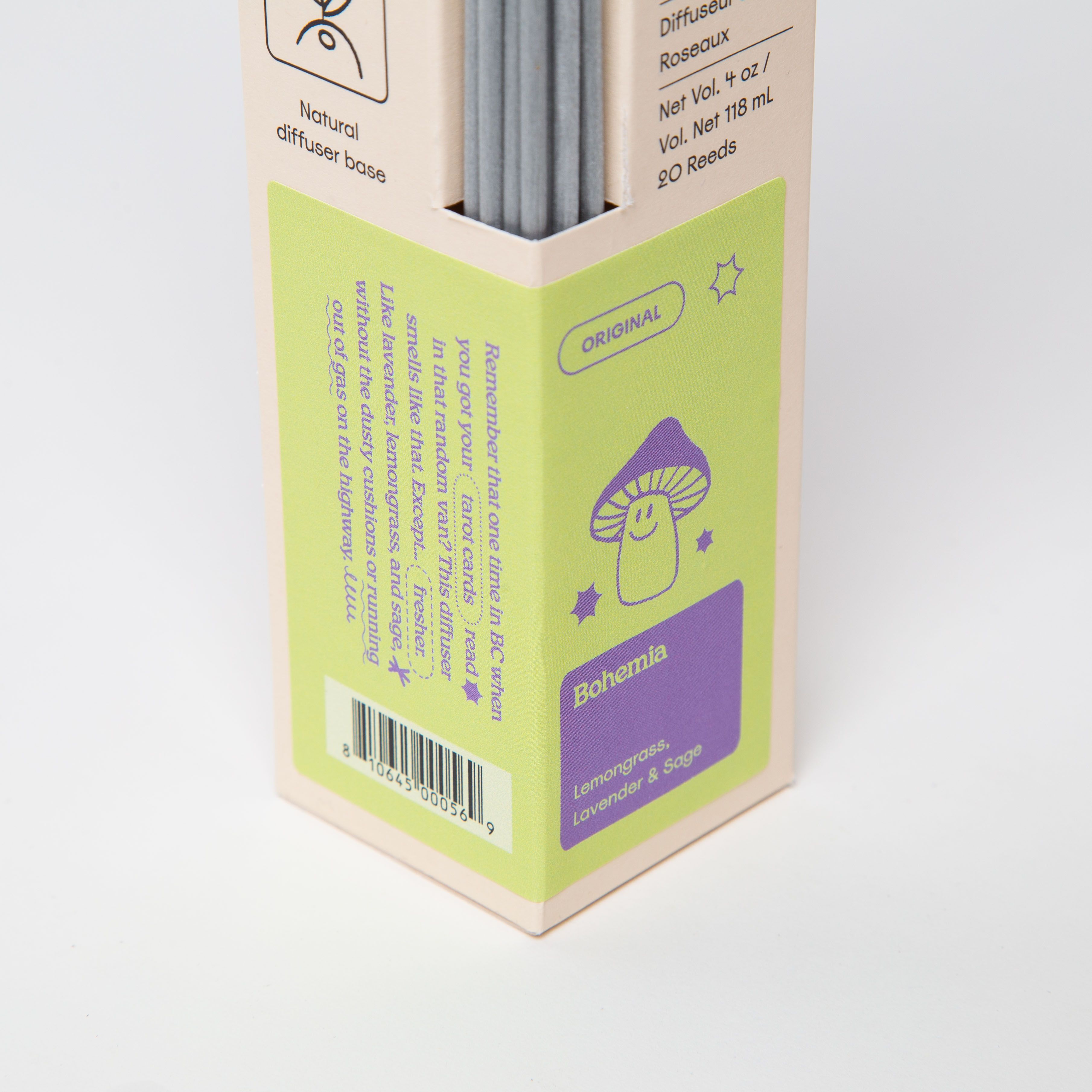 Milk Jar Bohemia Reed Diffuser | Lemongrass, Lavender & Sage 4oz