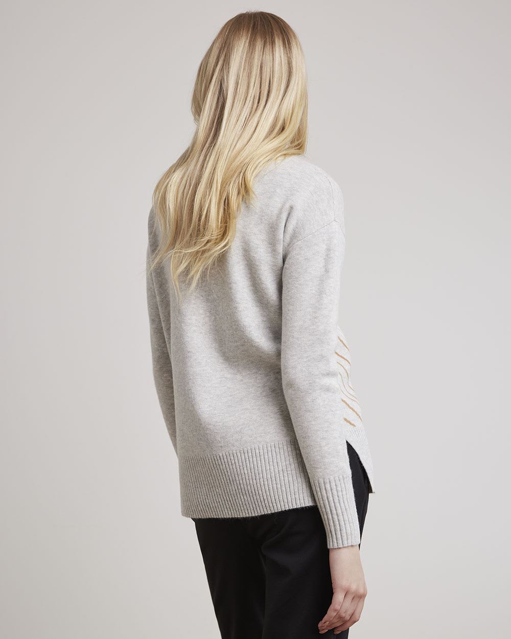 Relaxed-Fit Long-Sleeve Mock-Neck Sweater