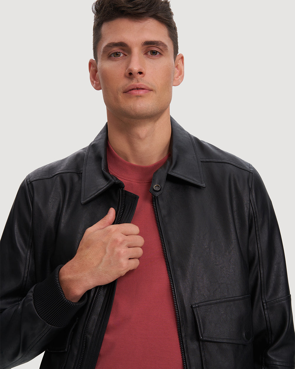 Noize - Dev Short Length Vegan Leather Jacket