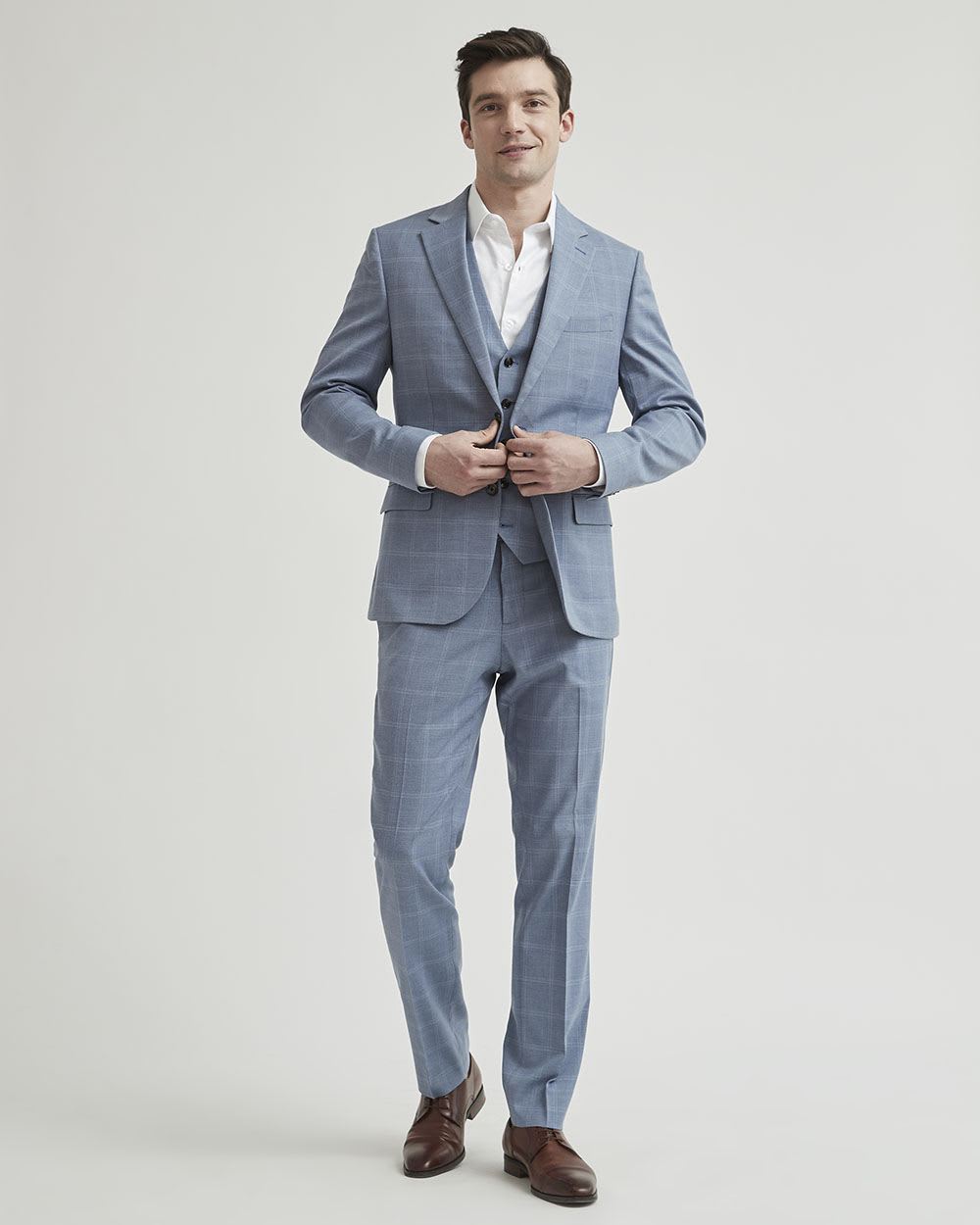 Blue Checkered Suit Blazer