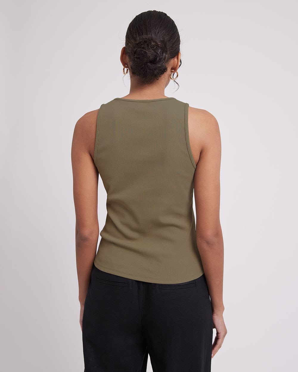 Crew-Neck Ribbed Cami