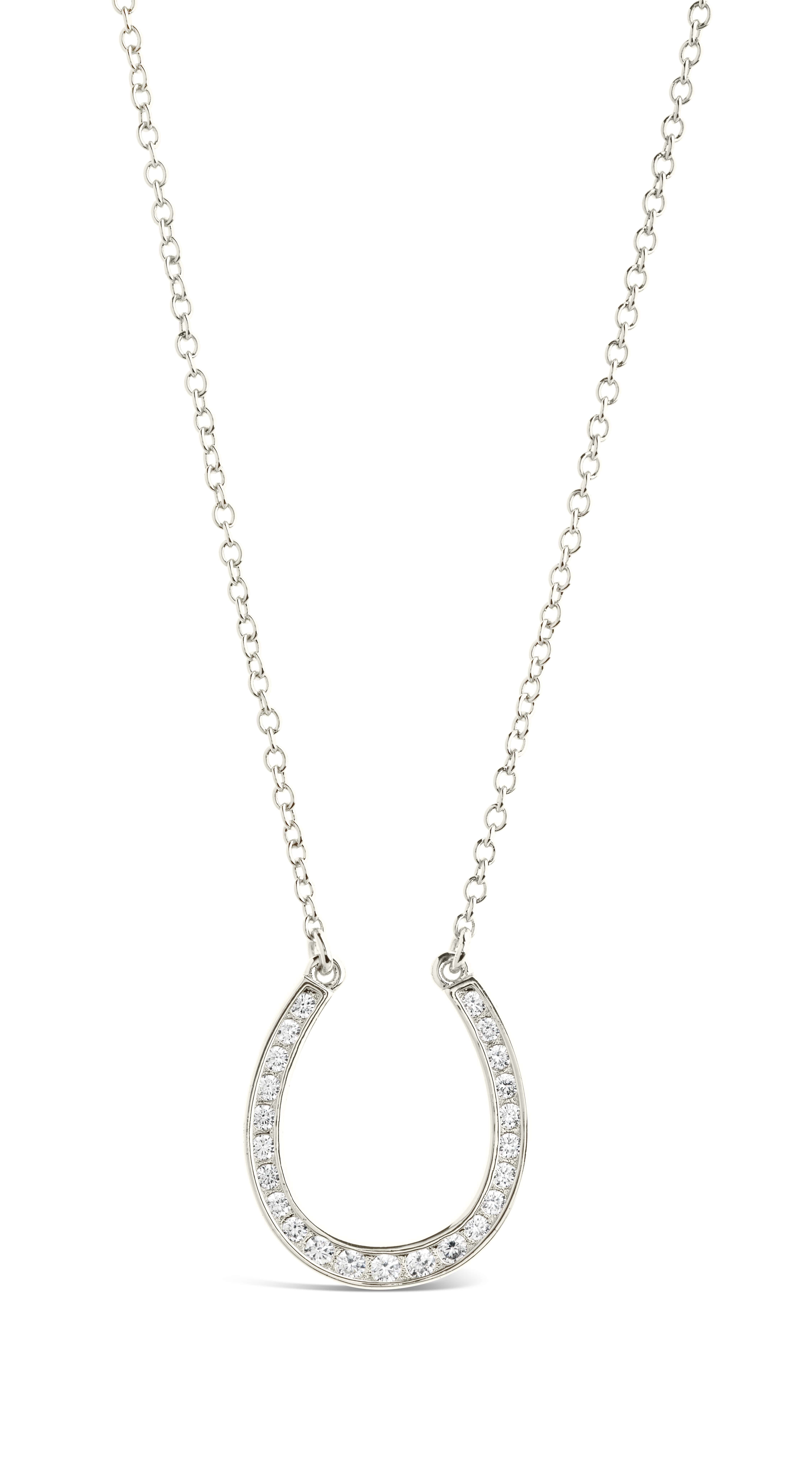 Sterling Forever - Cz Horseshoe Pendant