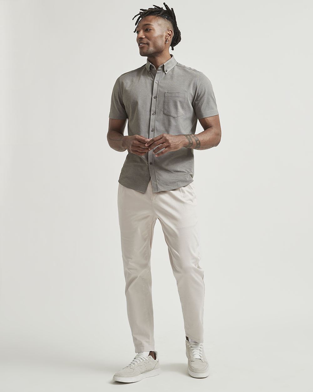 Two-Tone Short Sleeve Knit Shirt