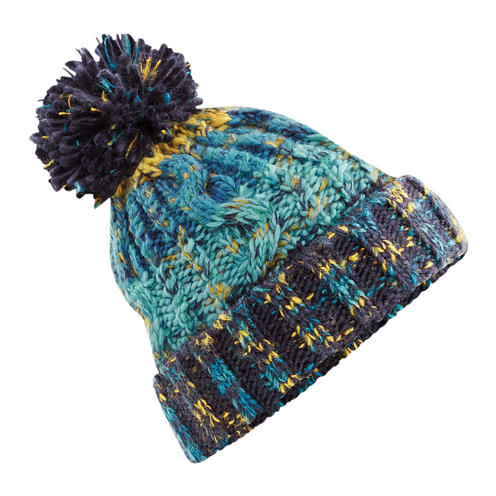 Beechfield - Unisex Adults Corkscrew Knitted Pom Pom Beanie Hat