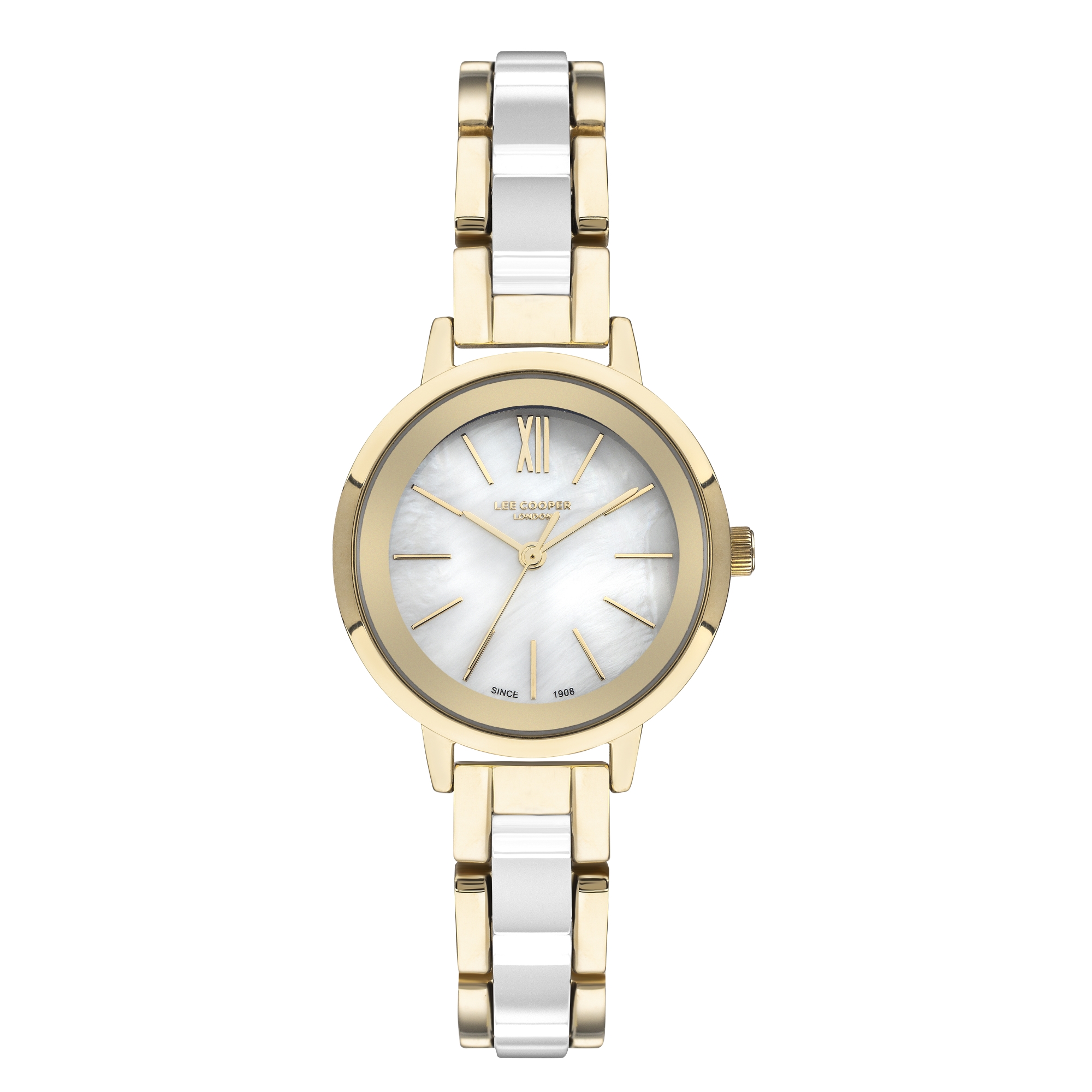LEE COOPER-Women's Yellow Gold 34mm watch w/White Dial