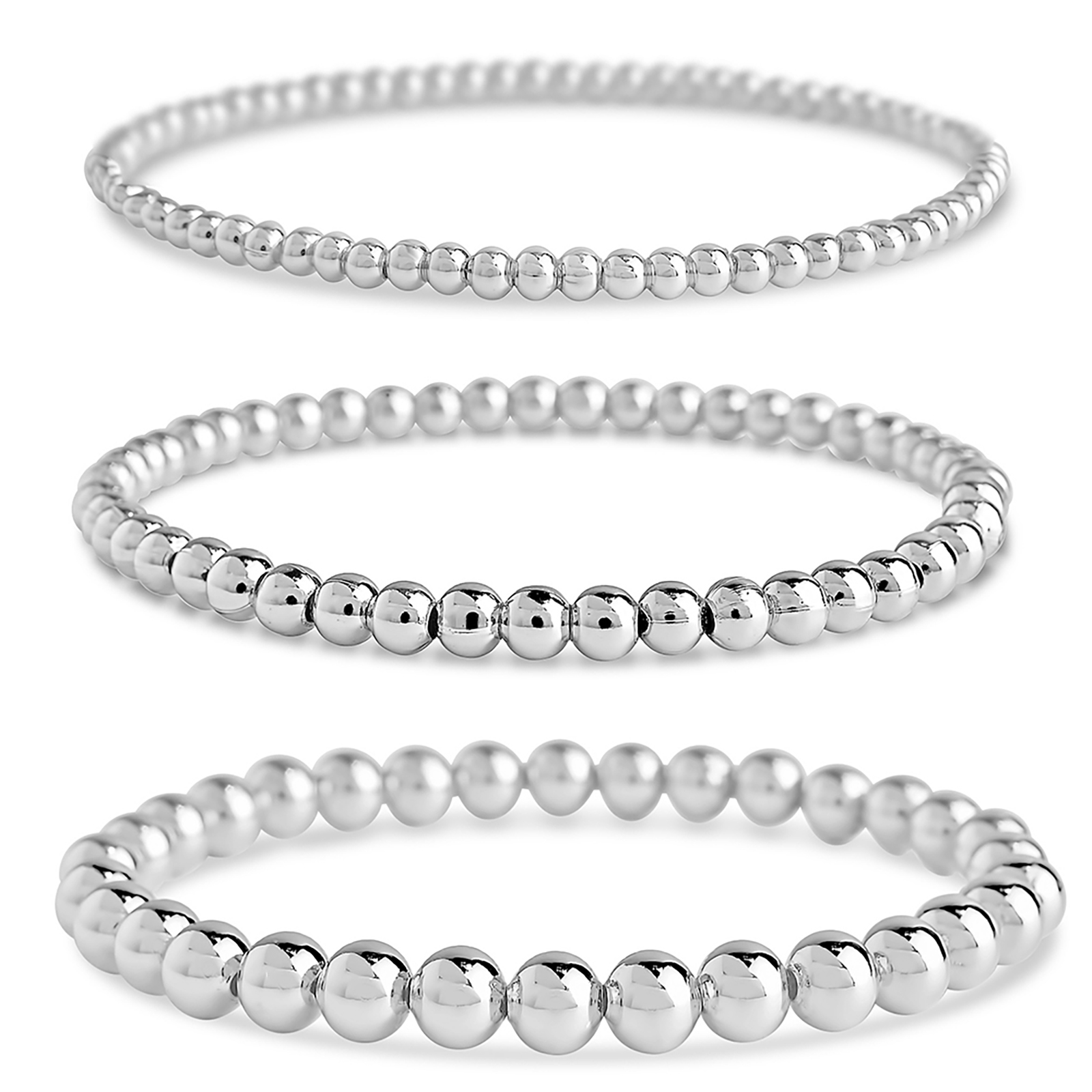 Sterling Forever - Beaded Stretch Bracelet Sets
