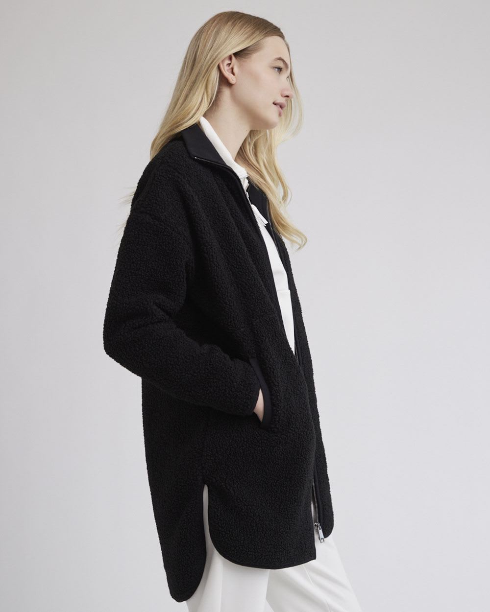 Sherpa Jacket with Zipper Closure