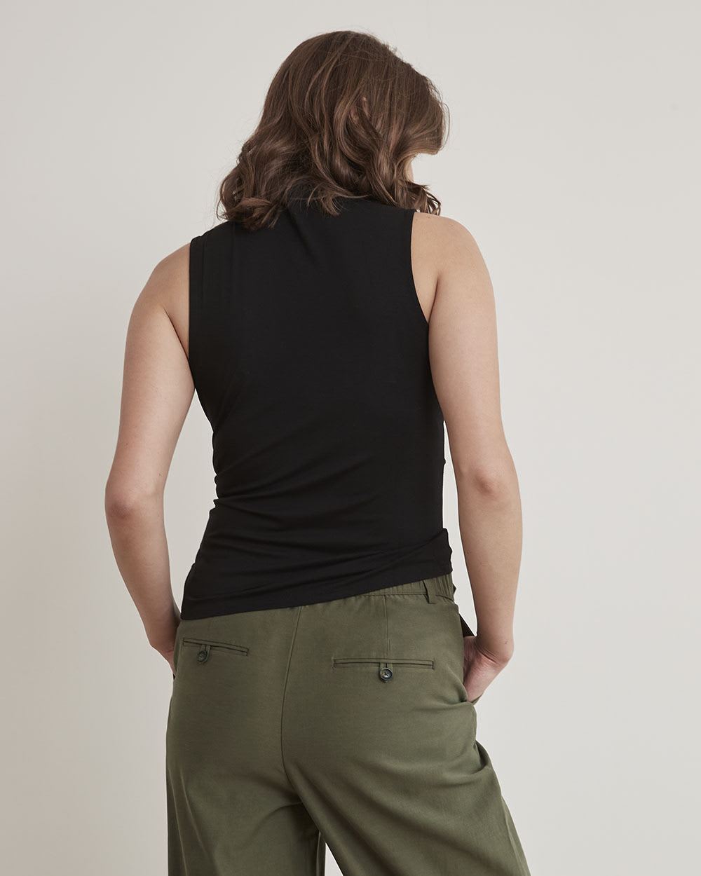 Sleeveless Mock-Neck Bodycon Top