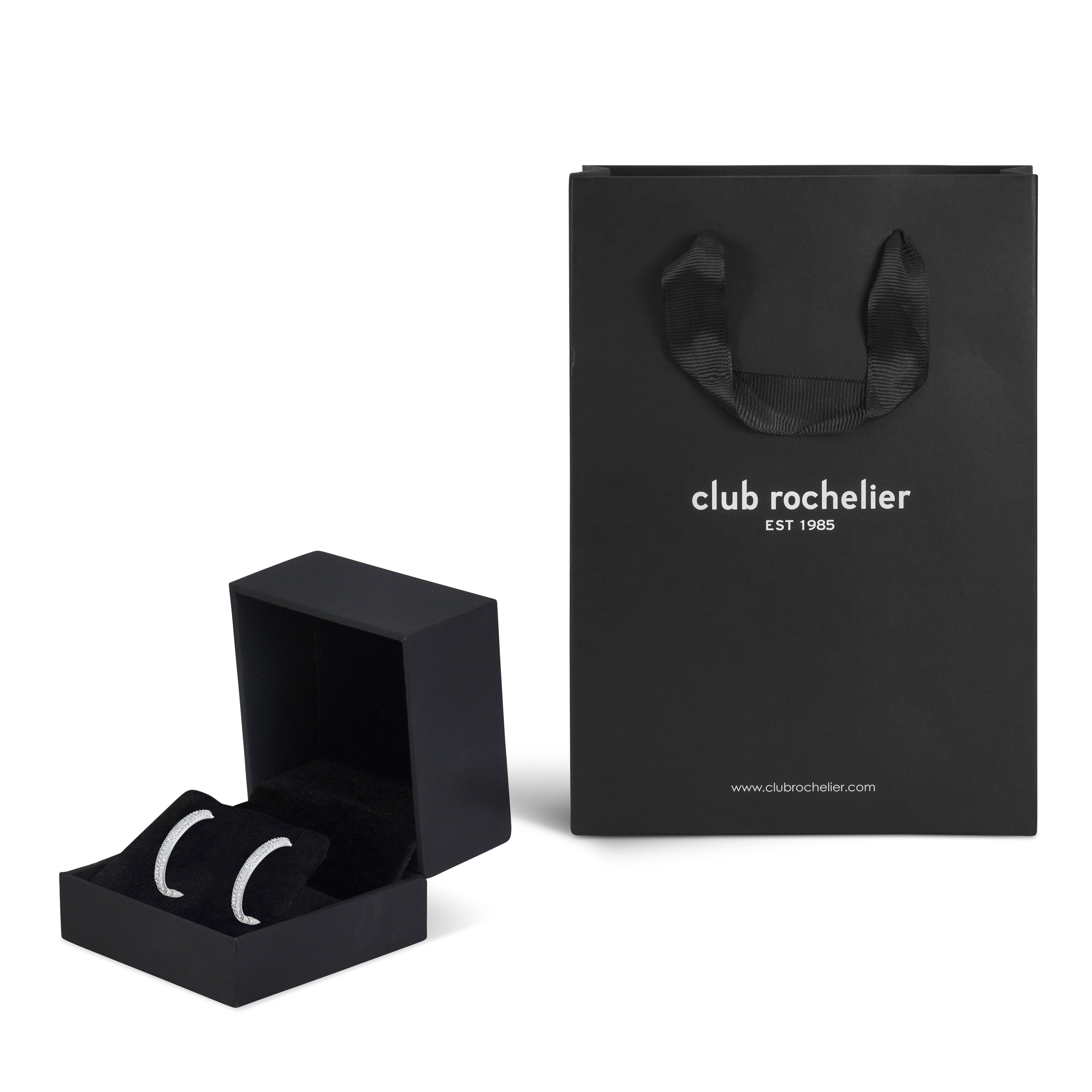 Club Rochelier 3A Cubic Zirconia In and Out Hoop Earrings