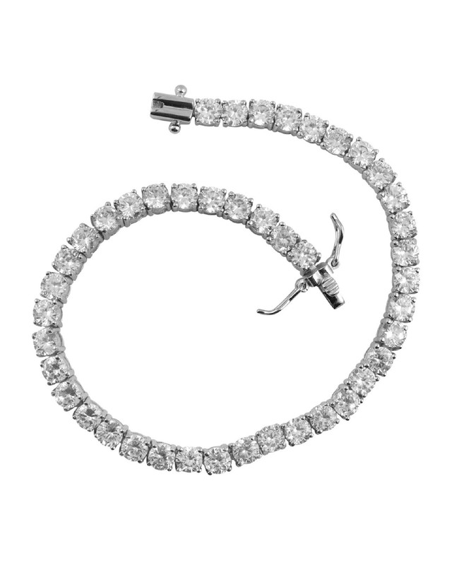 Sterling Silver with 3mm Coloured Cubic Zirconia Tennis Bracelet