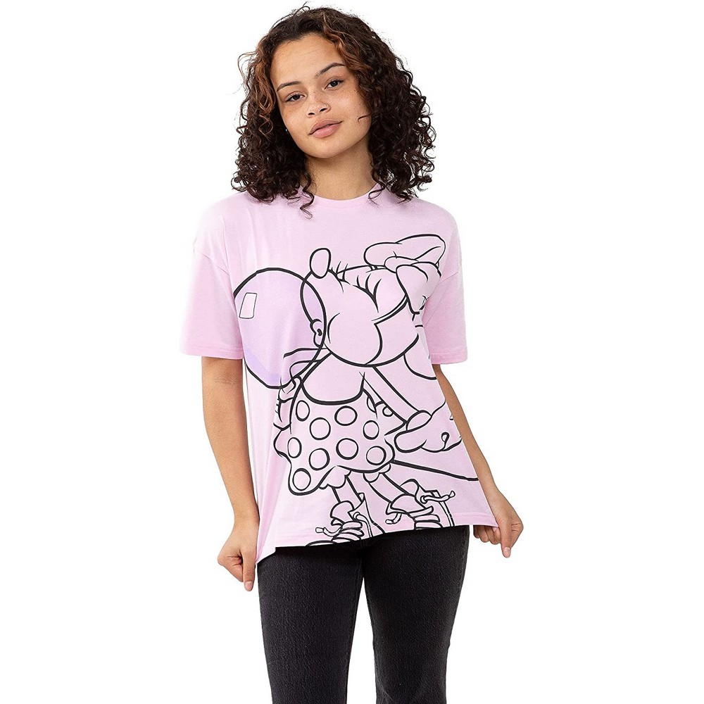 Disney - Womens/Ladies Minnie Mouse Bubblegum Slouch T-Shirt