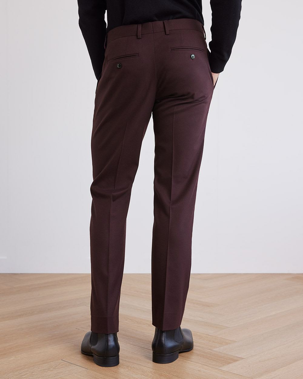 Tailored-Fit Brushed Suit Pant