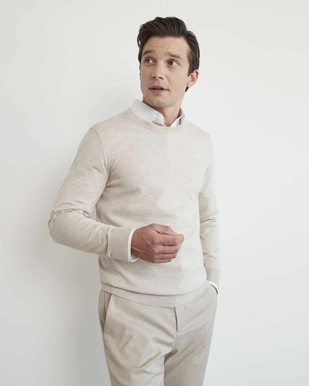 Solid Crew-Neck Sweater