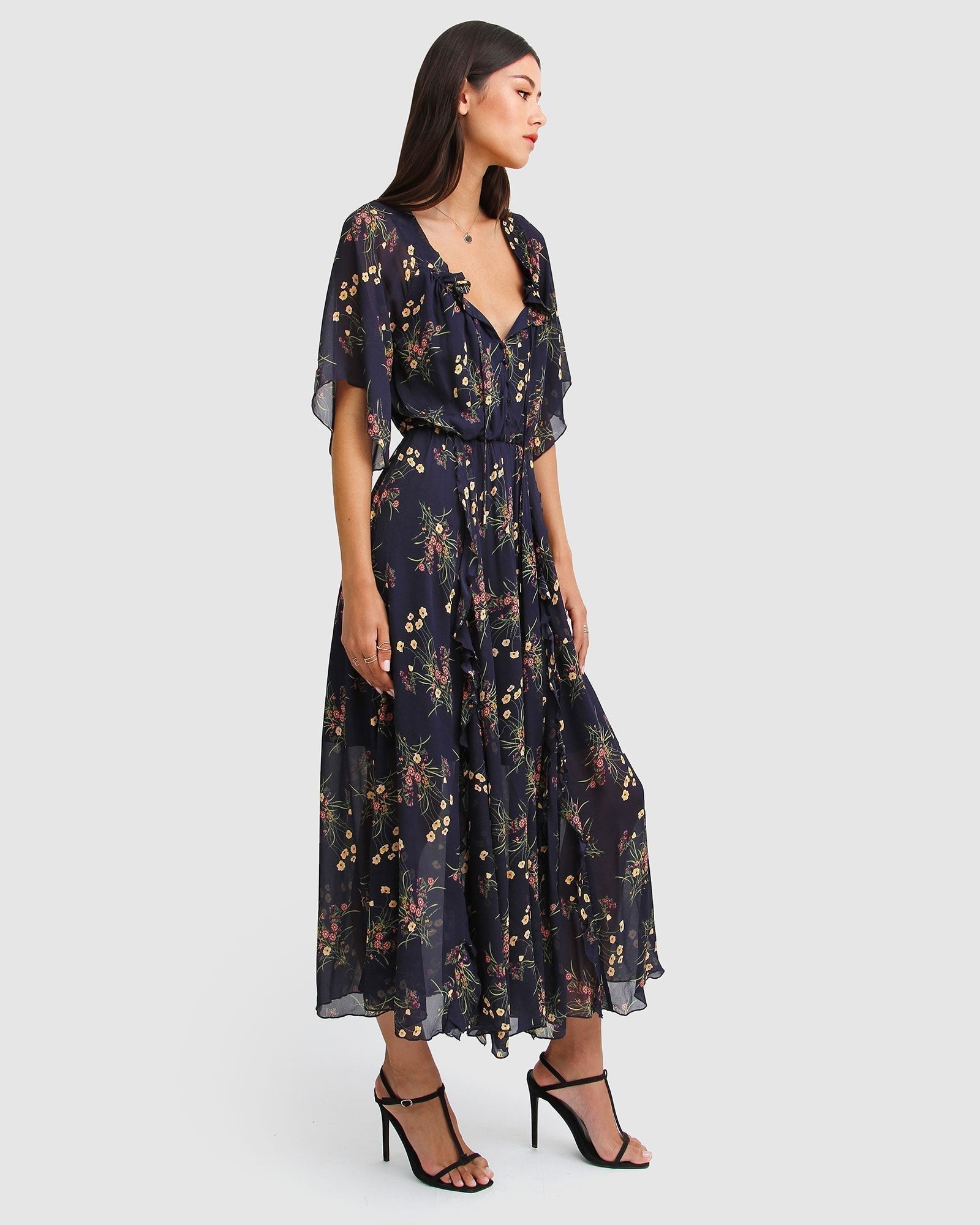 Belle & Bloom Amour Amour Ruffled Midi Dress