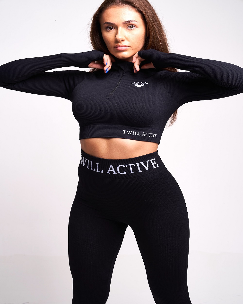 Twill Active - Zanelia Recycled Rib Long Sleeve Top - Black