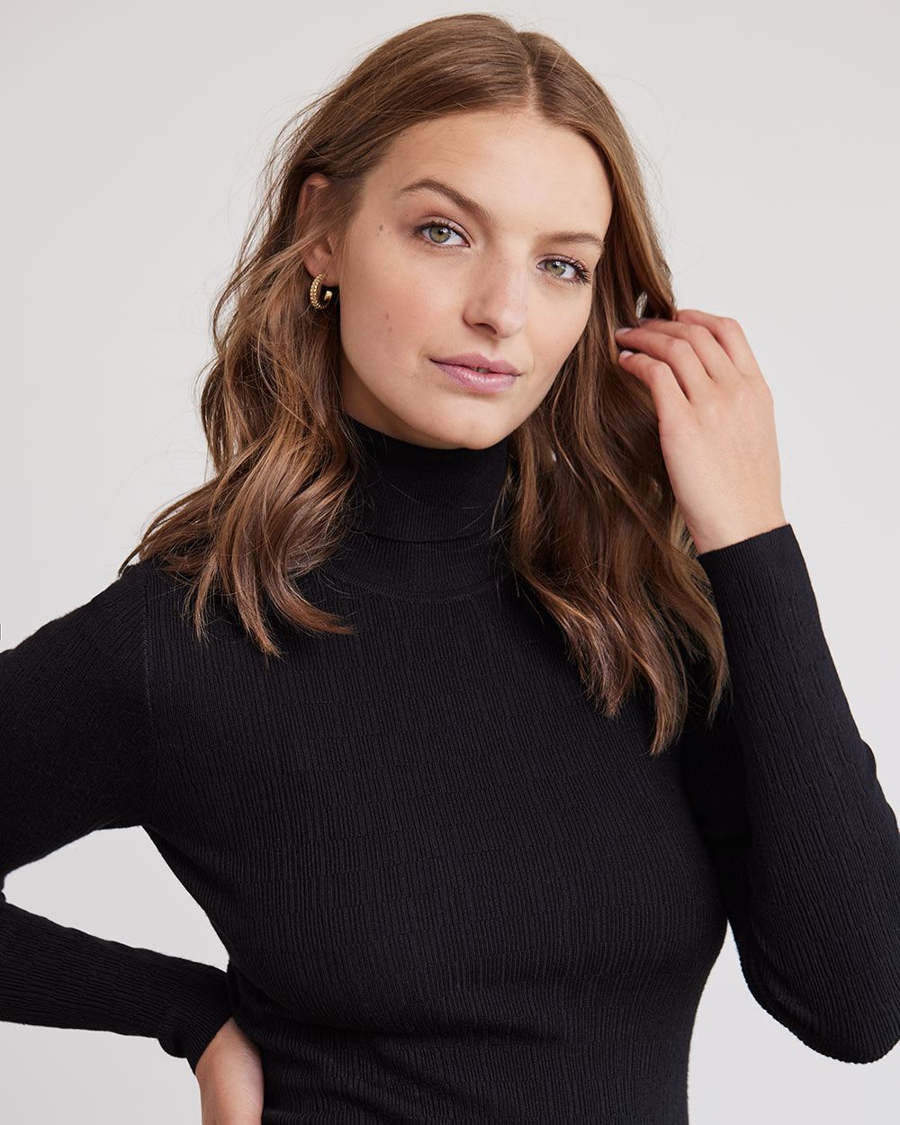 Long-Sleeve Turtleneck Dress