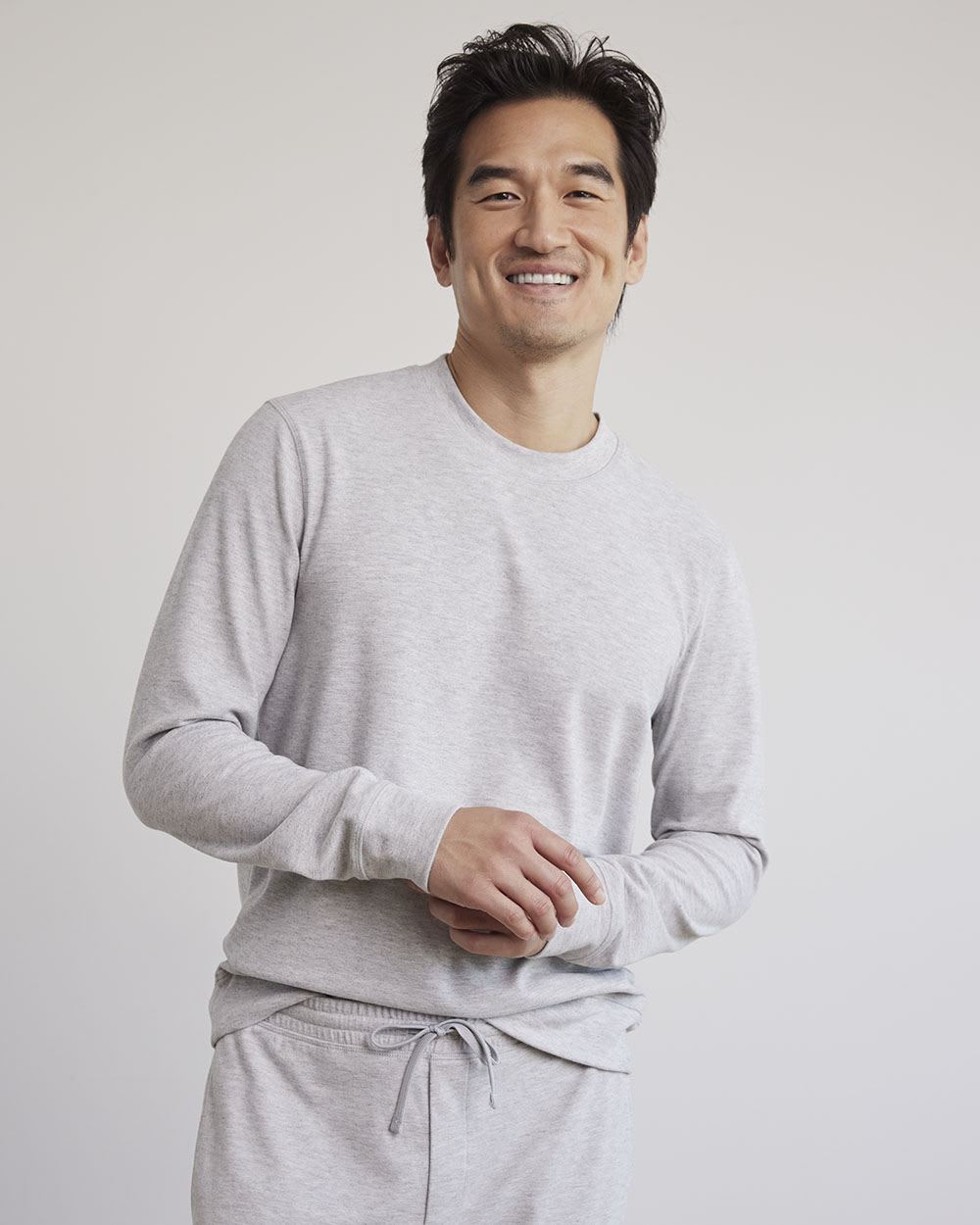 Long-Sleeve Crew-Neck Jacquard Tee