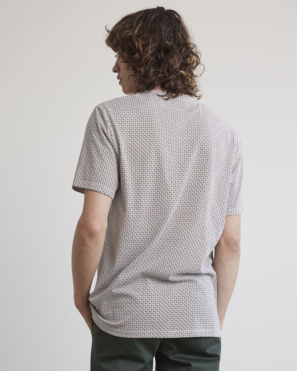 Short-Sleeve Crew-Neck Tee with All-Over Print