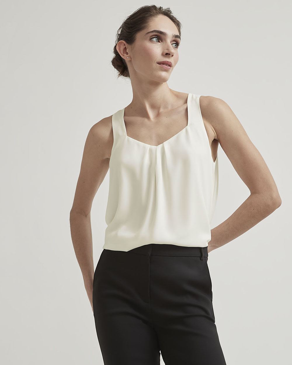 Silky Crepe Square-Neck Cami